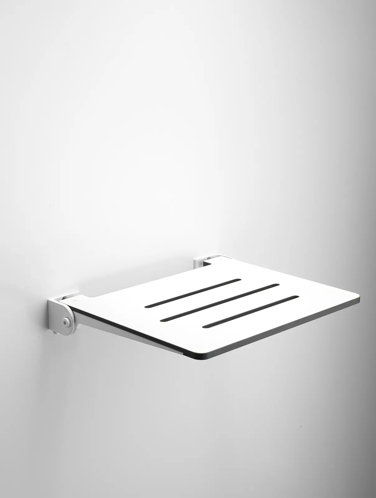 White fold down shower seat